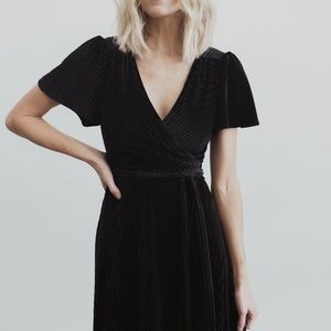 Andi Ribbed Velvet Wrap Dress